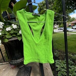 Zara neon green tank top.